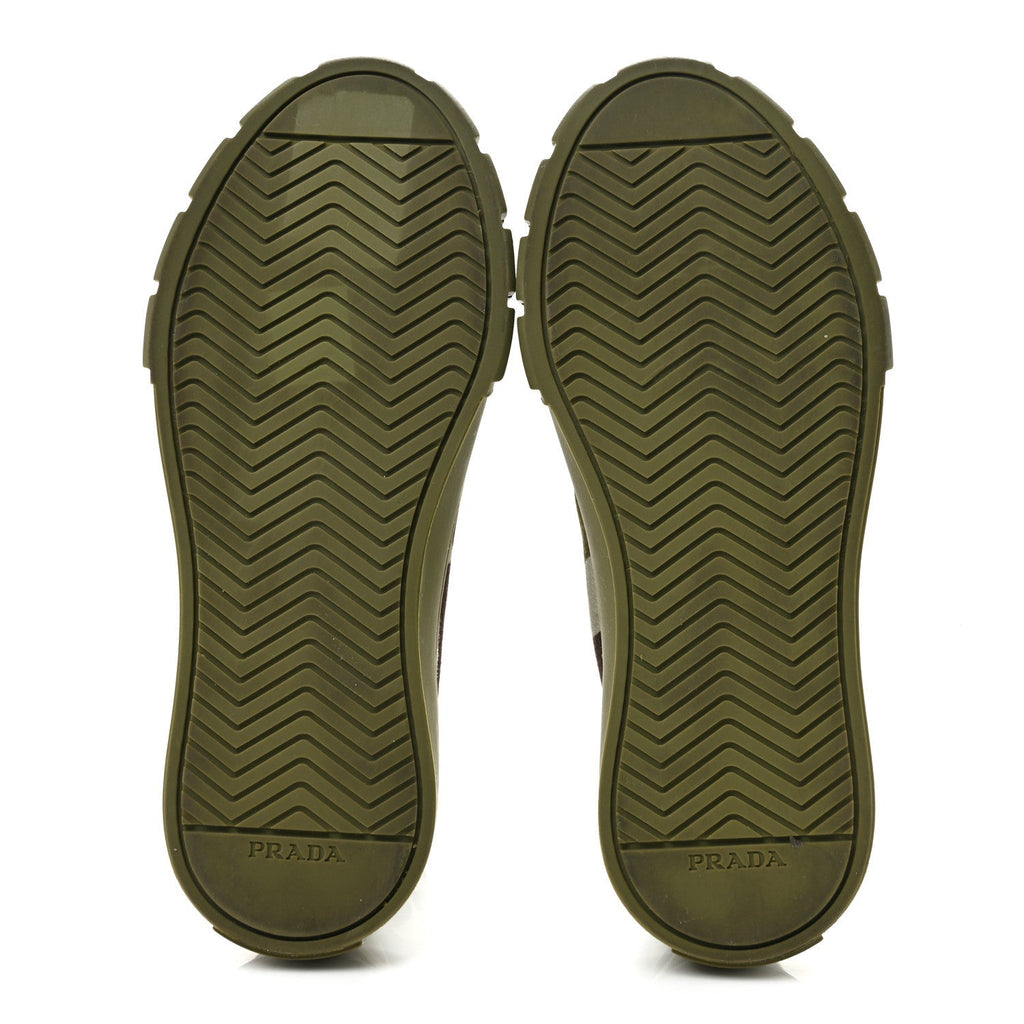 Prada Denim Women's Triangle Logo Camo Sneakers 35 Militare