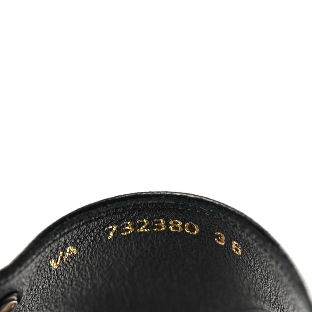Saint Laurent Calfskin Women's Incrociato Denver Monogram Sandals 36 Black