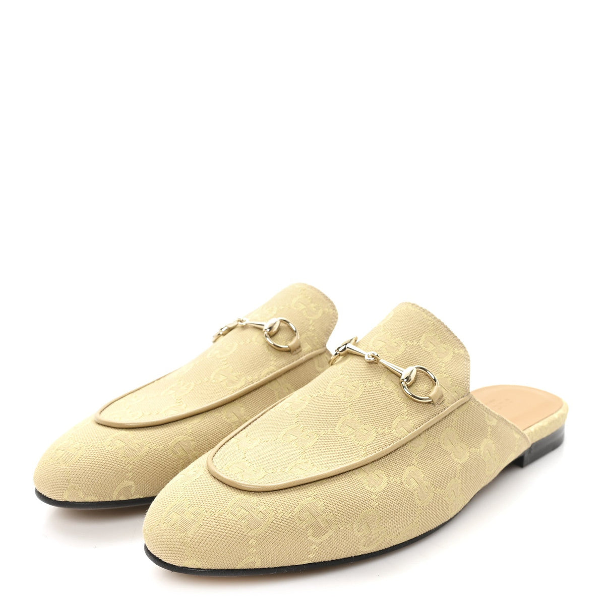 Gucci GG Monogram Canvas Women's Princetown Slippers 40.5 Egypt Salt