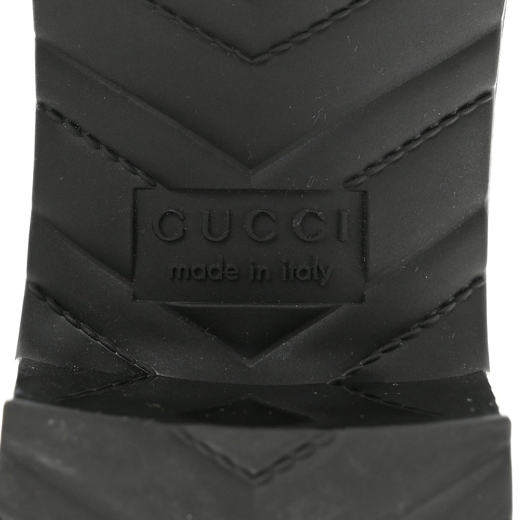 Gucci Rubber Logo Women's Platform Slide Sandals 38 Black