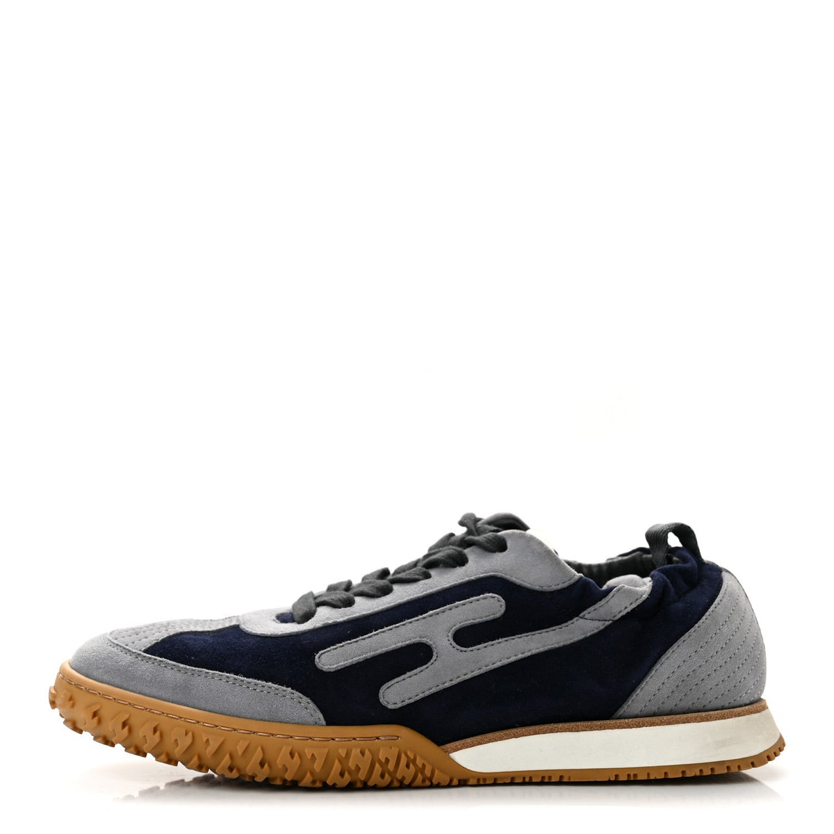 Hermes Suede Goatskin Women's Jet Sneakers 35 Marine Gris Orage