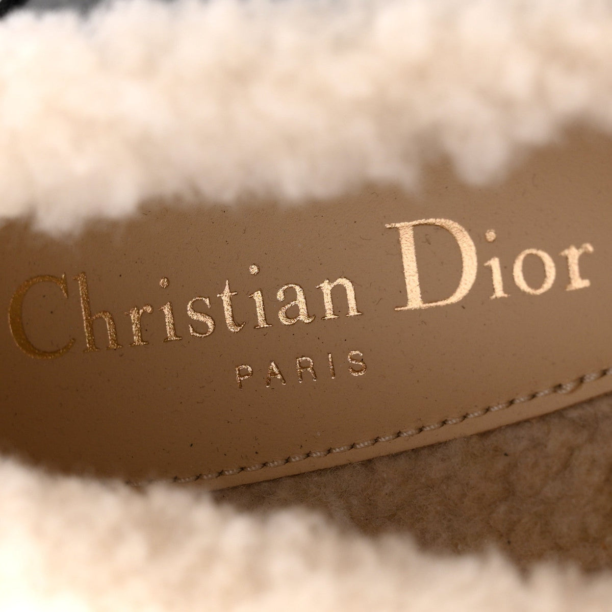 Christian Dior Brushed Calfskin Shearling Women's Dior Code Loafers 41 Black