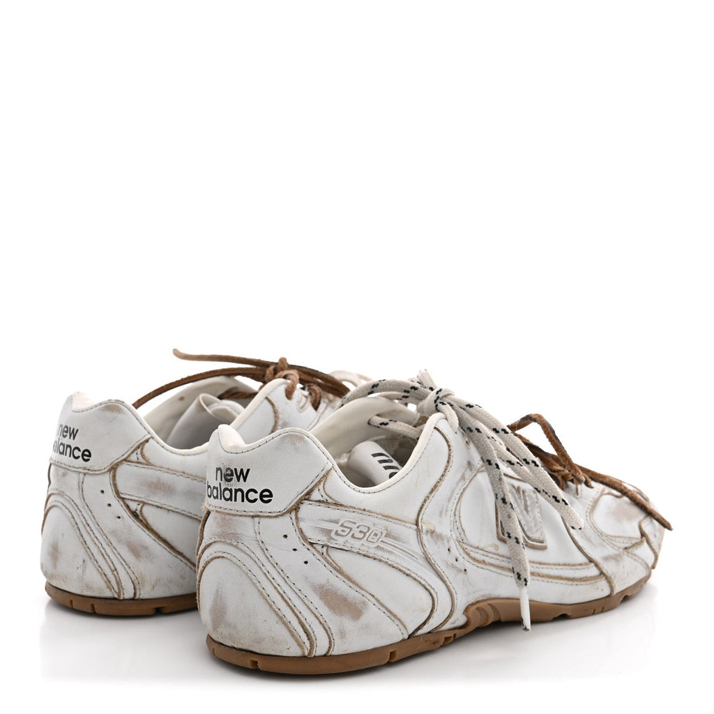 Miu Miu Bleached Calfskin Women's 530 SL Sneakers 39 White