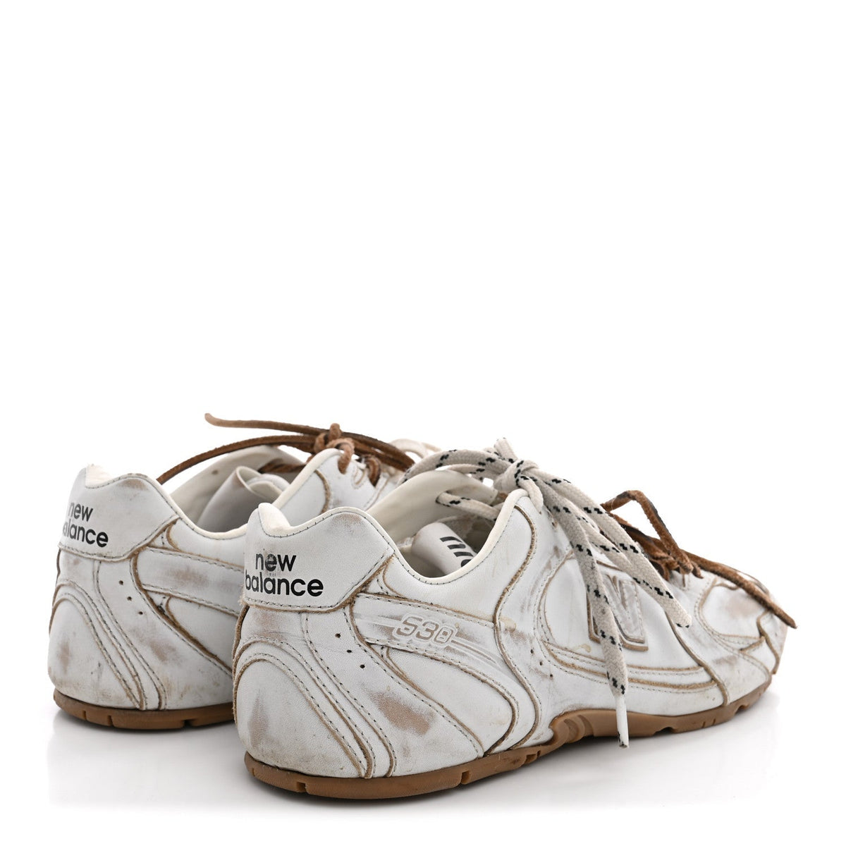 Miu Miu Bleached Calfskin Women's 530 SL Sneakers 39 White