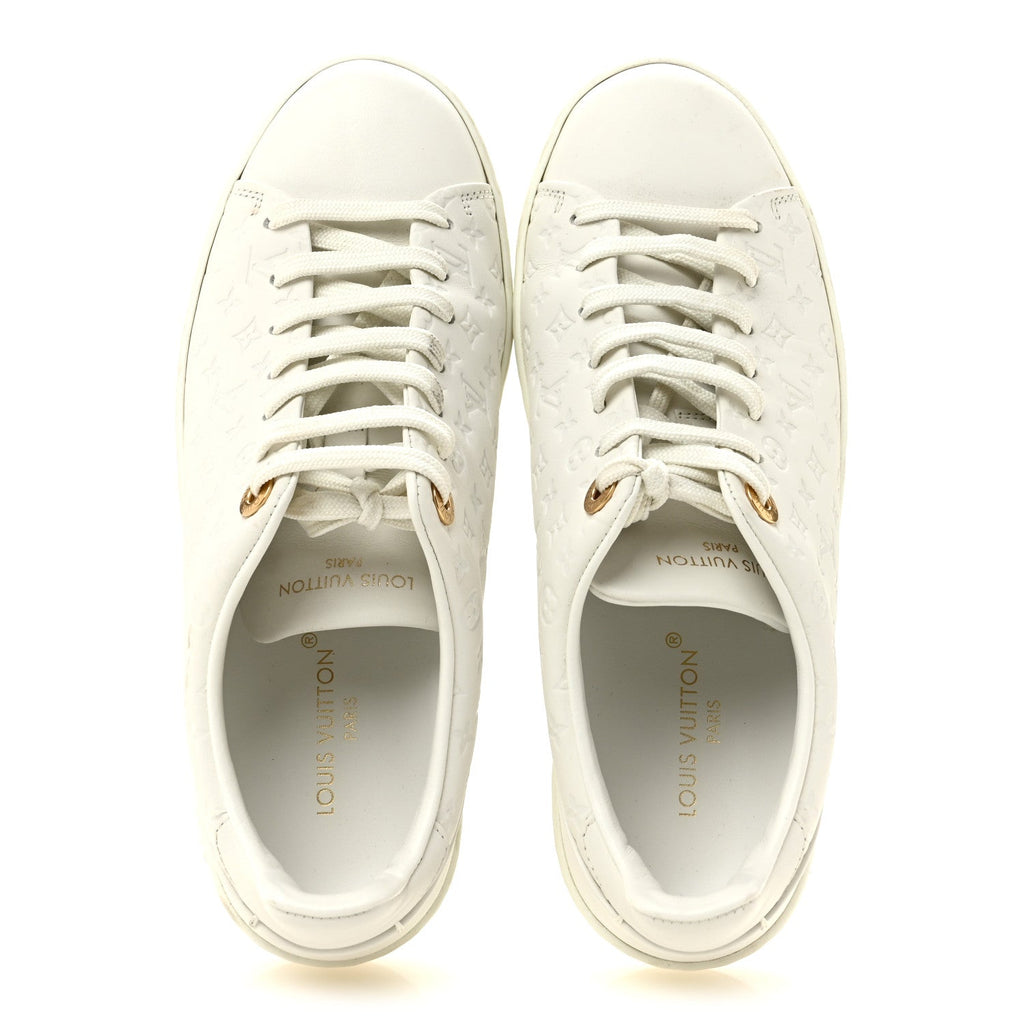 Louis Vuitton Calfskin Women's Front Row Sneakers 36 White