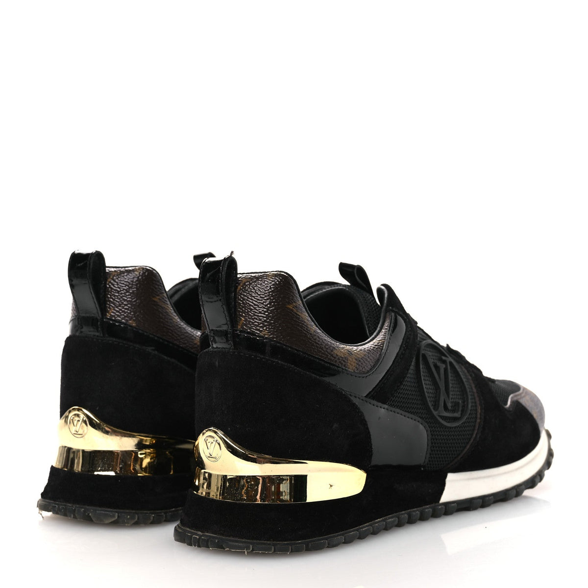 Louis Vuitton Suede Women's Monogram Run Away Sneakers 36.5 Black