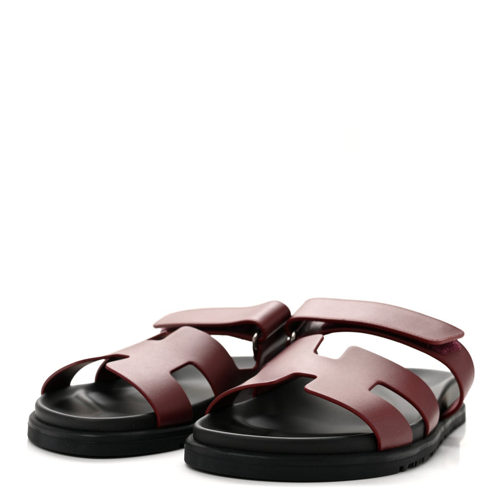 Hermes Calfskin Women's Chypre Sandals 39.5 Rouge H