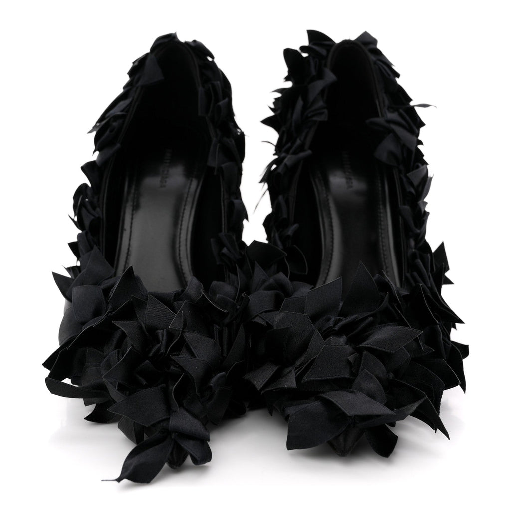 Balenciaga Satin Women's Marie A Bows All Over 110mm Pumps 35 Black