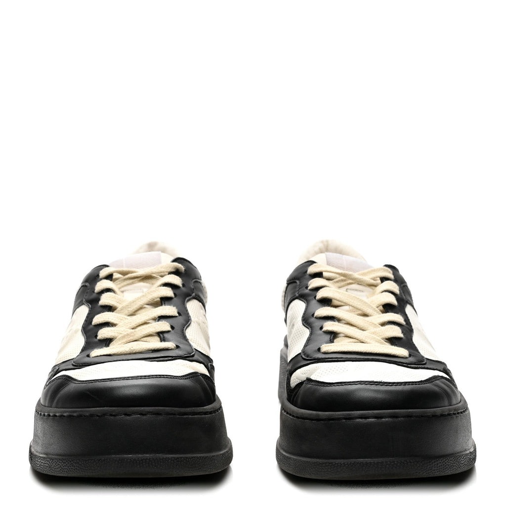 Gucci Calfskin Men's GG Tennis Embossed 55mm Sneakers 8.5 Black White