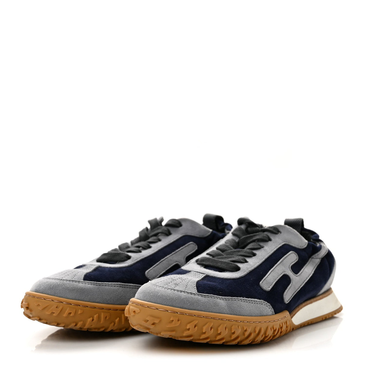 Hermes Suede Goatskin Women's Jet Sneakers 35 Marine Gris Orage
