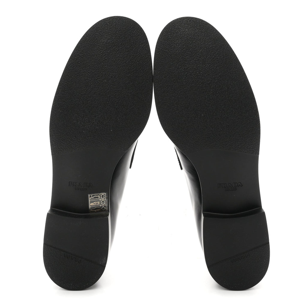 Prada Spazzolato Women's Loafers 40.5 Black