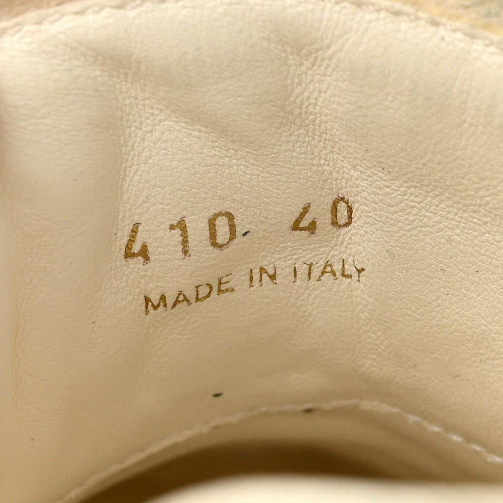 Prada Calfskin Metal Triangle Logo Women's Sneakers 40 Neutral