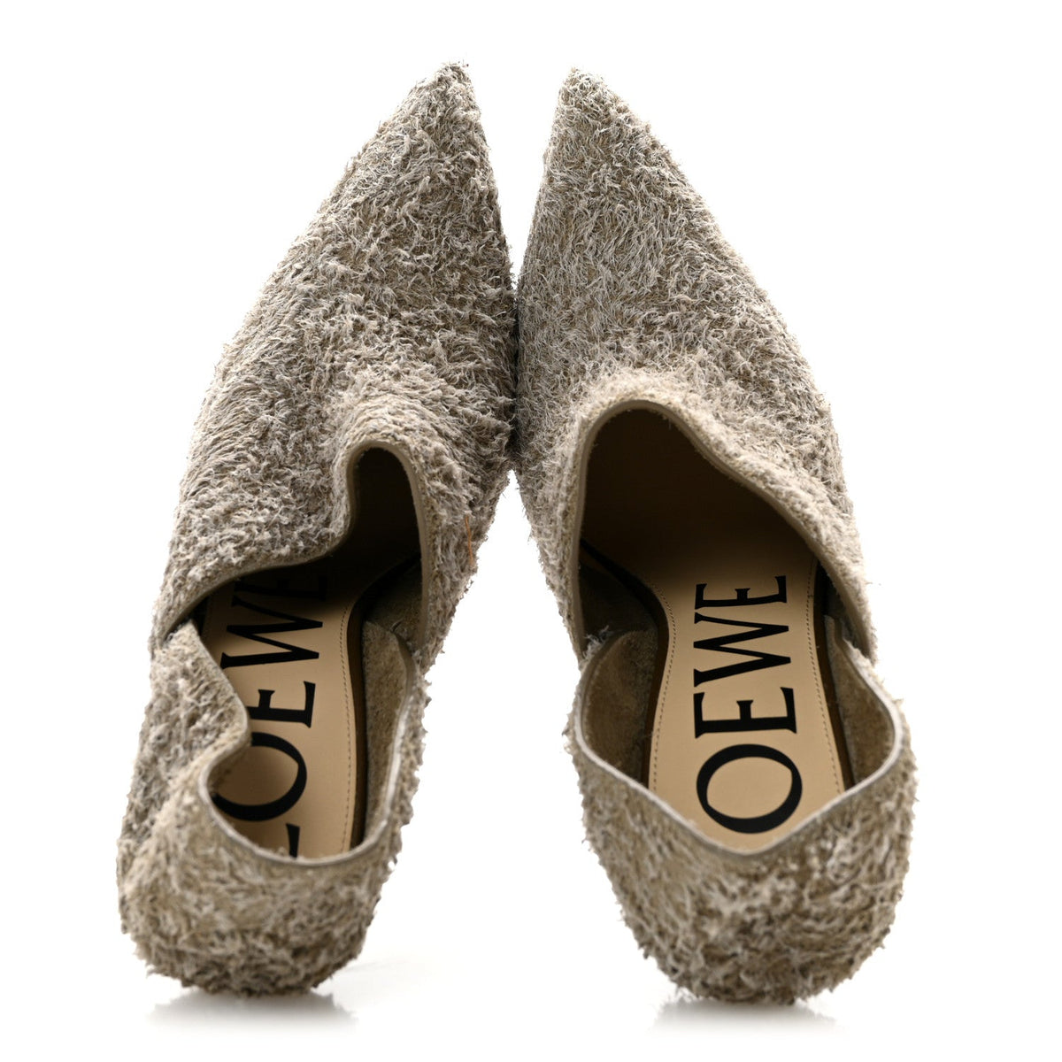 Loewe Brushed Suede Women's Comic 90mm Pumps 39 Khaki Green