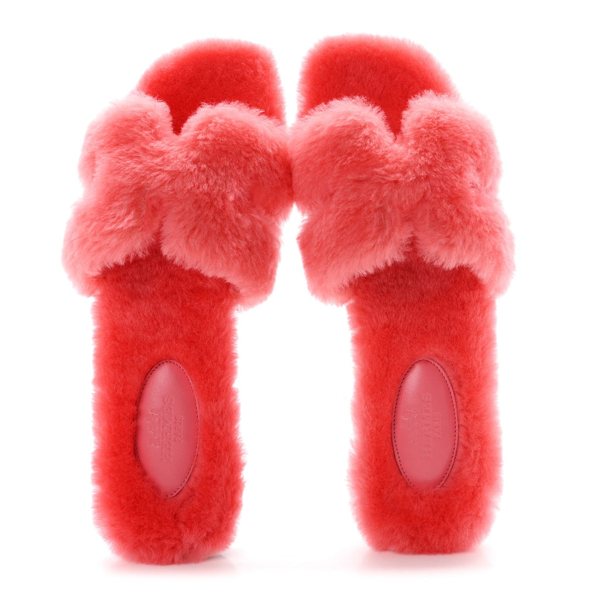 Hermès Woolskin Women's Oran Sandals 37 Rose Du Désert