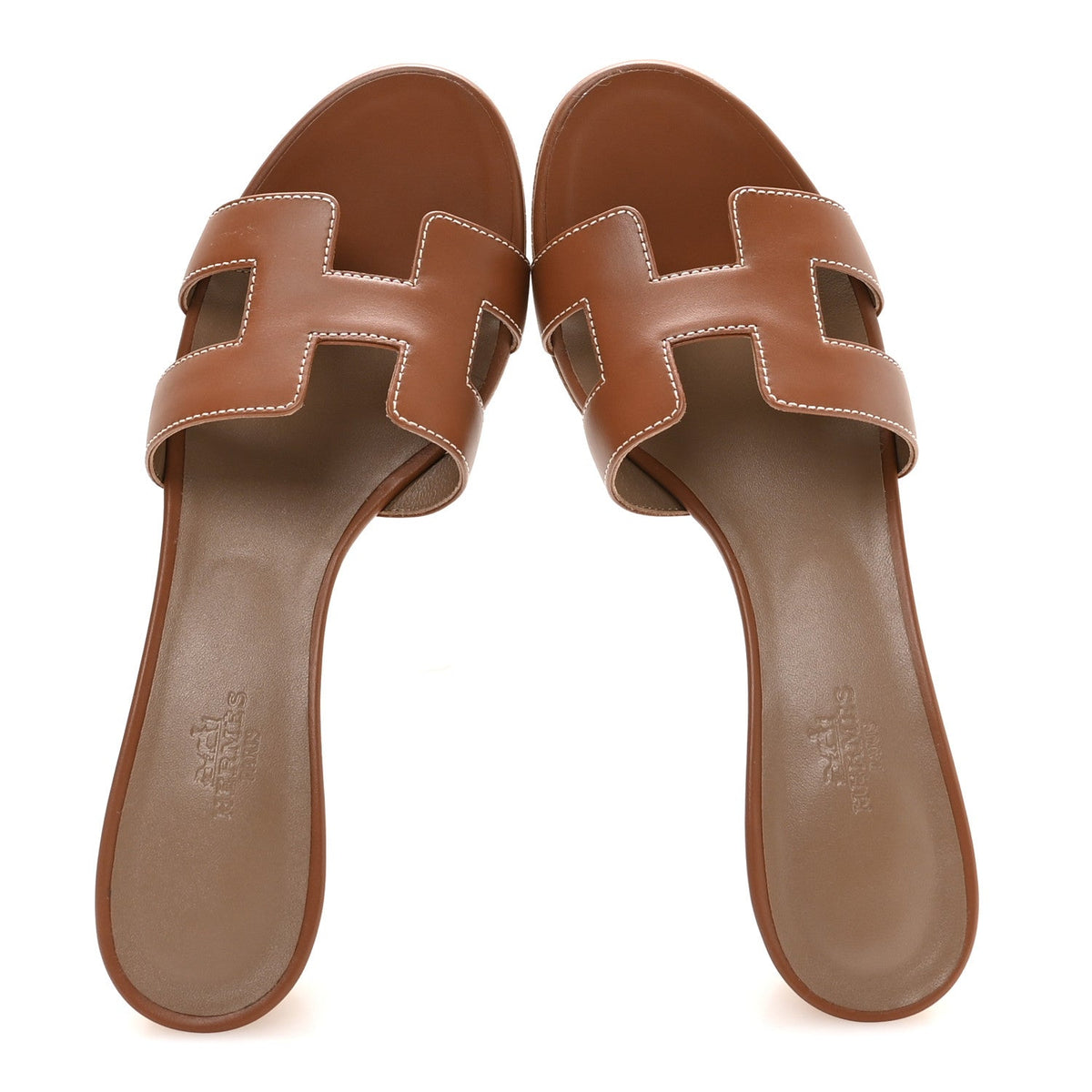 Hermes Calfskin Women's Oasis Sandals 38 Gold