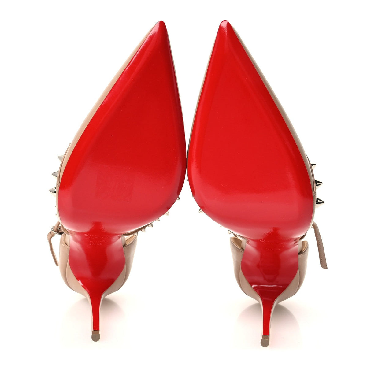 Christian Louboutin Nappa Studded Women's Tatooshka 100 Pumps 38.5 Blush