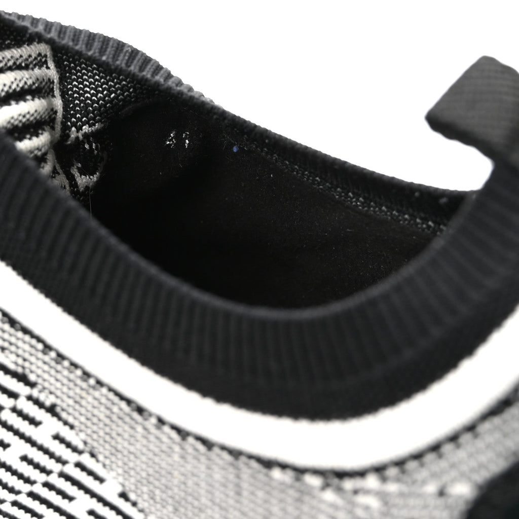 Hermes Knit Goatskin Men's Addict Sneakers 41 Black White