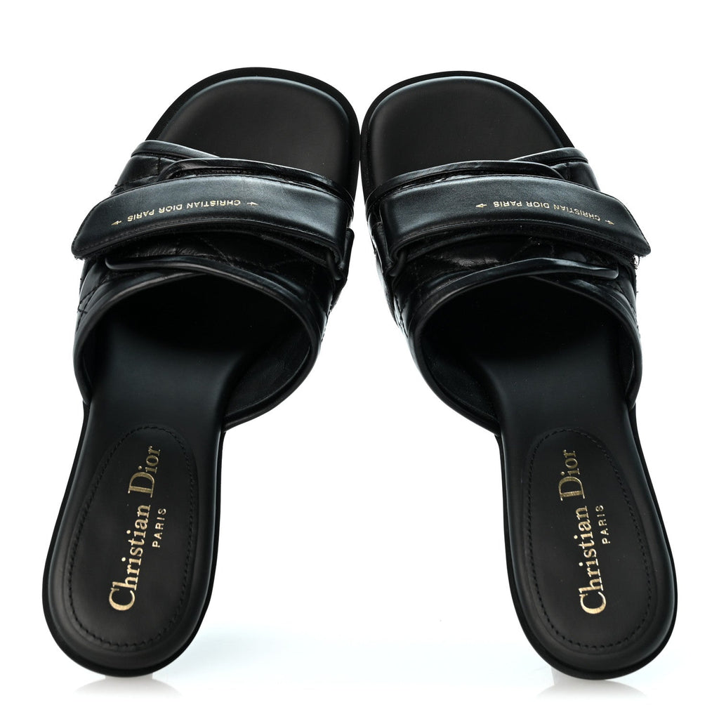 Christian Dior Calfskin Women's Dio(r)evolution Slide Sandals 39 Black