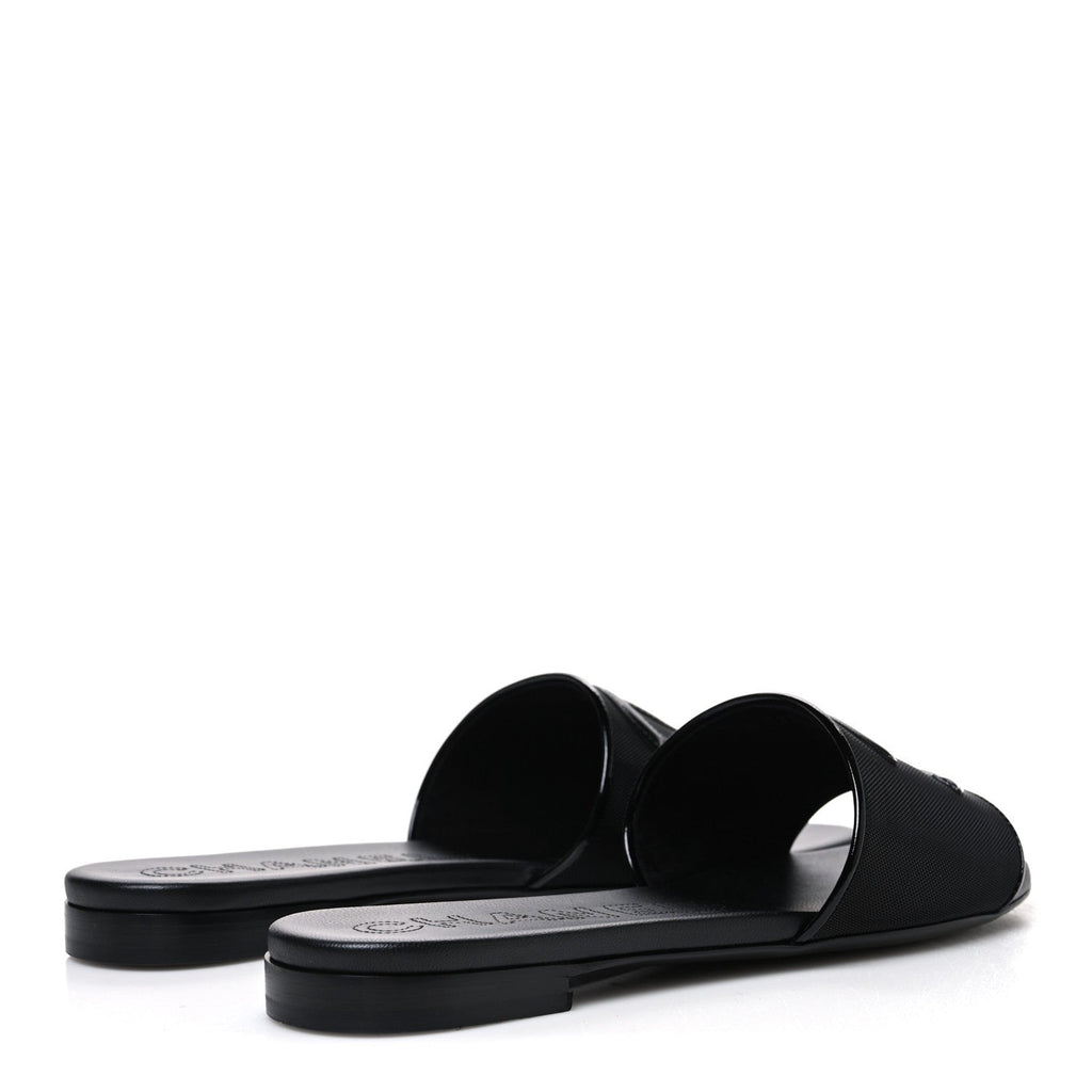 Chanel Mesh Patent Calfskin Women's CC Mules 39 Black