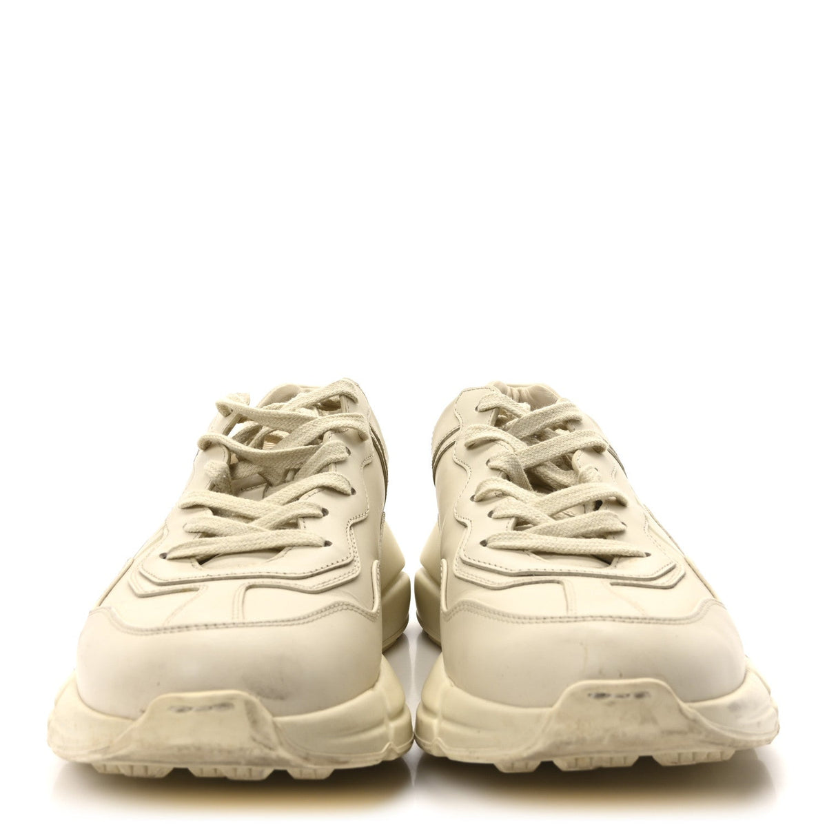 Gucci Calfskin Logo Men's Rhyton Sneakers Ivory