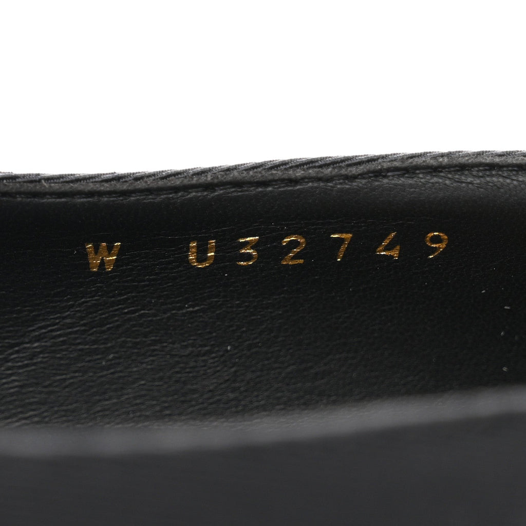 Chanel Grosgrain Women's Cap Toe CC Uniform Pumps 35 Black
