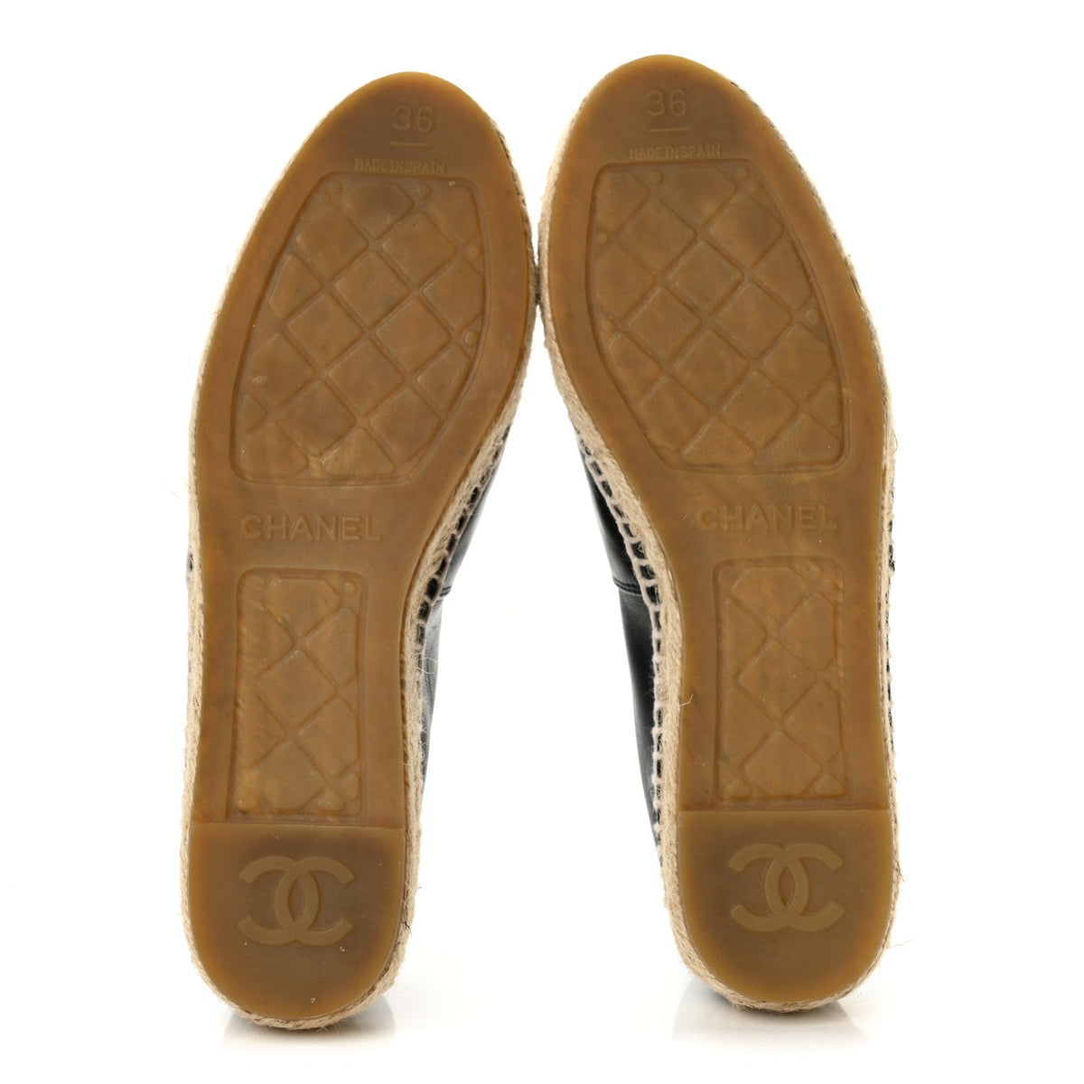 Chanel Lambskin Women's CC Espadrilles 36 Black