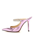 Jimmy Choometallic Patent Crystal Bing Pumps Mauve