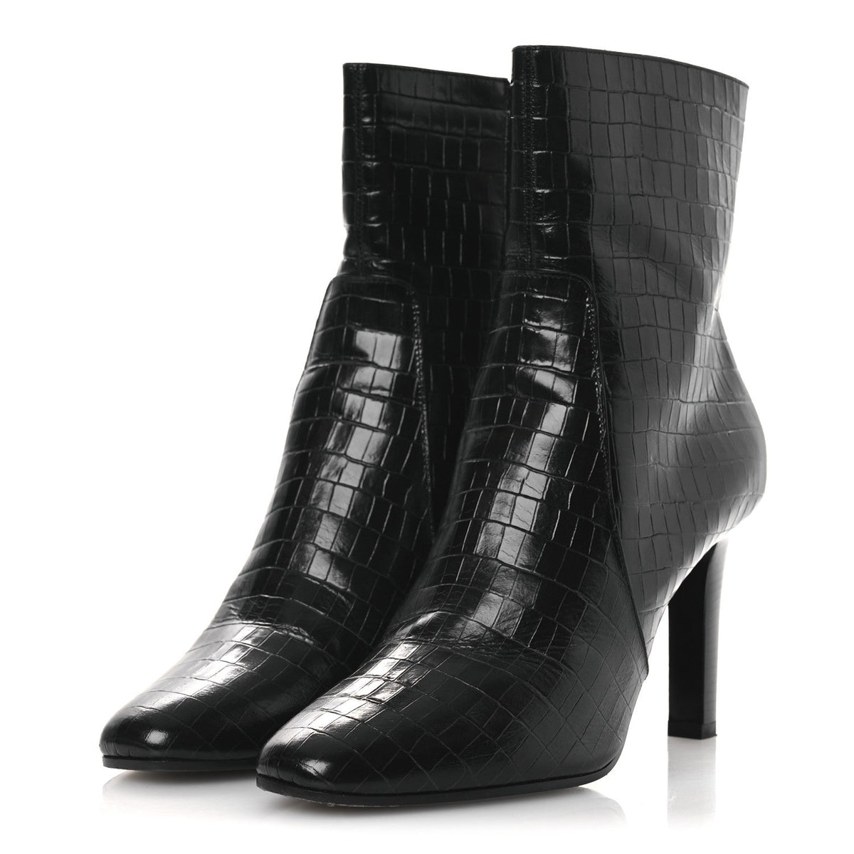 Saint Laurent Leather Women's Jane 90 Zip Booties 42 Black
