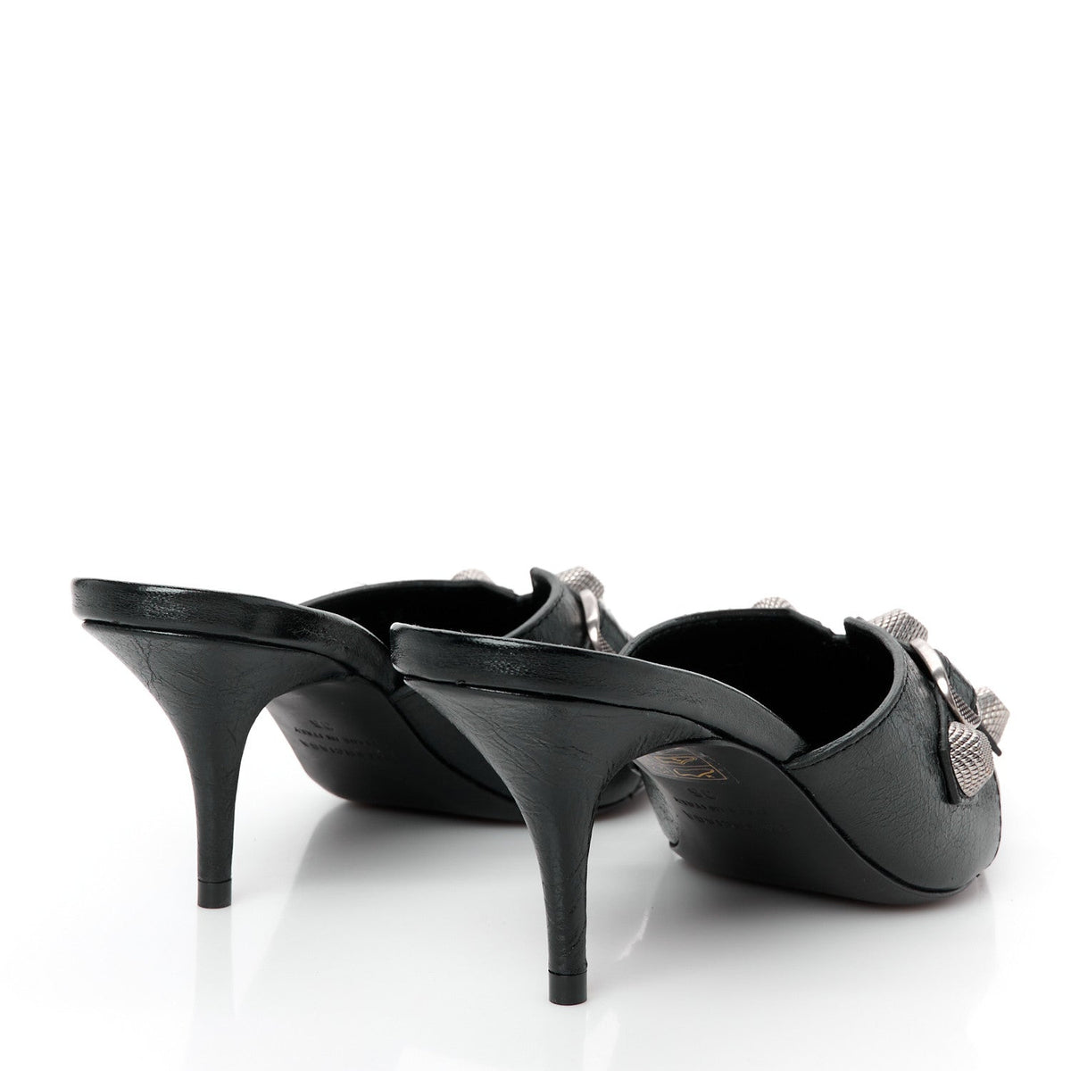 Balenciaga Lambskin Women's Arena Cagole 70mm Mules 36 Black
