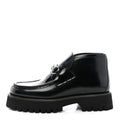 Gucci Cordovan Lux Calfskin Women's Horsebit Platform Ankle Boots 38.5 Black