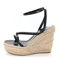 Patent Mafaldina Wedge Sandals Black