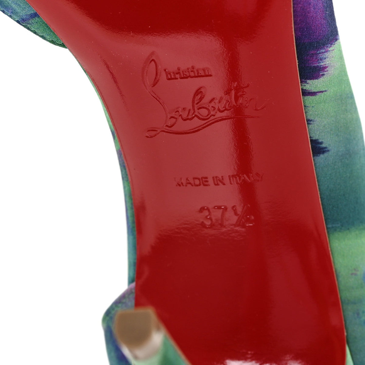 Christian Louboutin Satin Women's Melancholia Iriza 100 Pumps 37.5 Multicolor