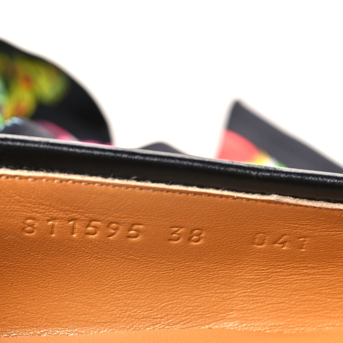 Gucci Betis Glamour Calfskin Silk Women's Jordaan Loafers 38 Black Multicolor