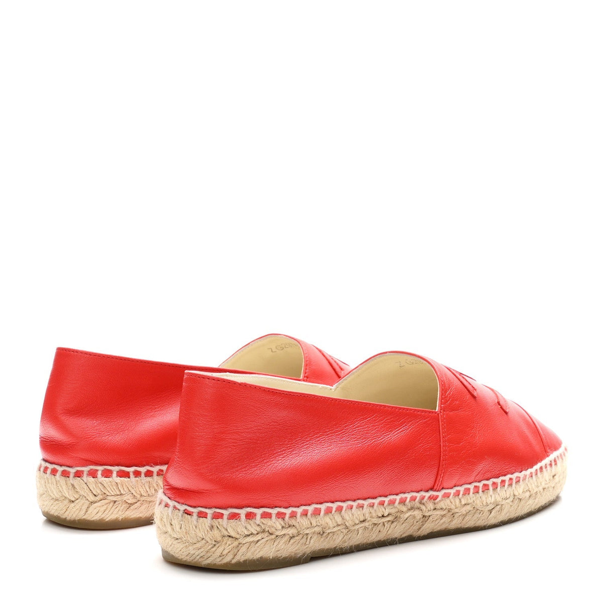 Chanel Lambskin CC Women's Espadrilles 41 Red