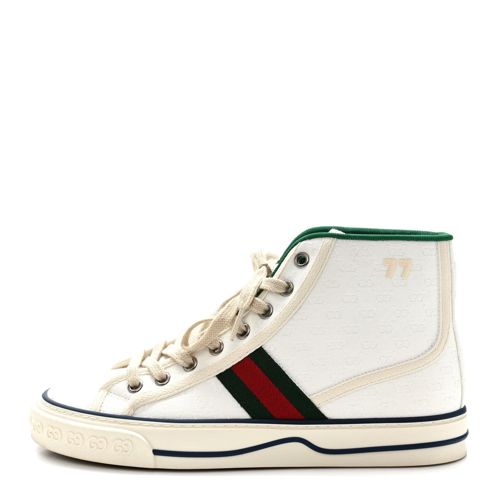 Gucci Canvas Women's 1977 Tennis High Top Sneakers 37 White