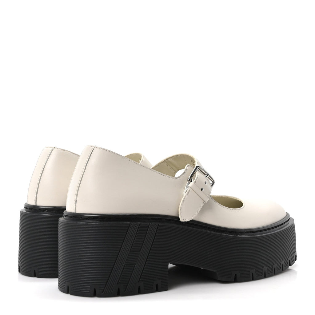Hermes Calfskin Women's Hoxton Oxford 38 Beige Glaise