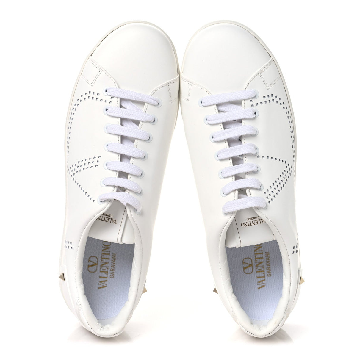Valentino Garavani Calfskin Men's Backnet Sneakers 43.5 White