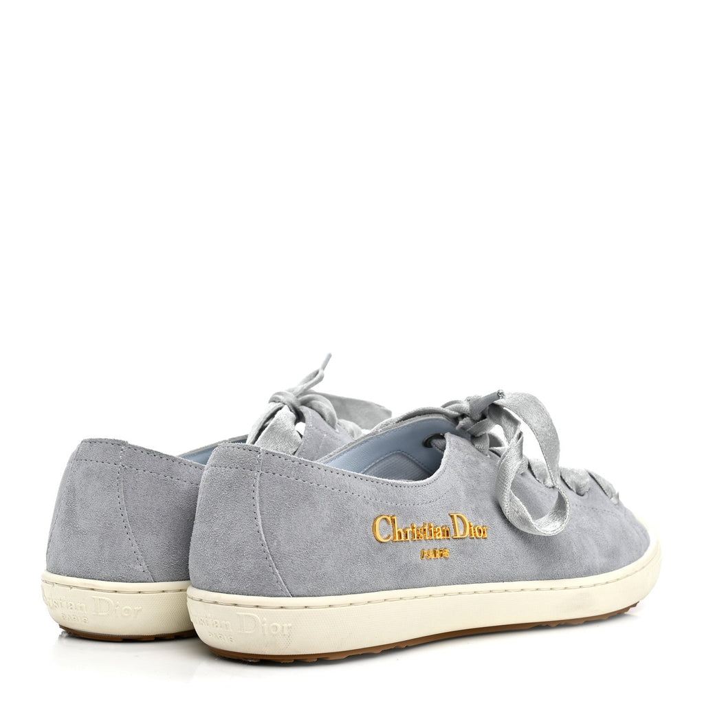 Christian Dior Suede Calfskin Women's Dior Star Low Top Sneakers 38 Blue