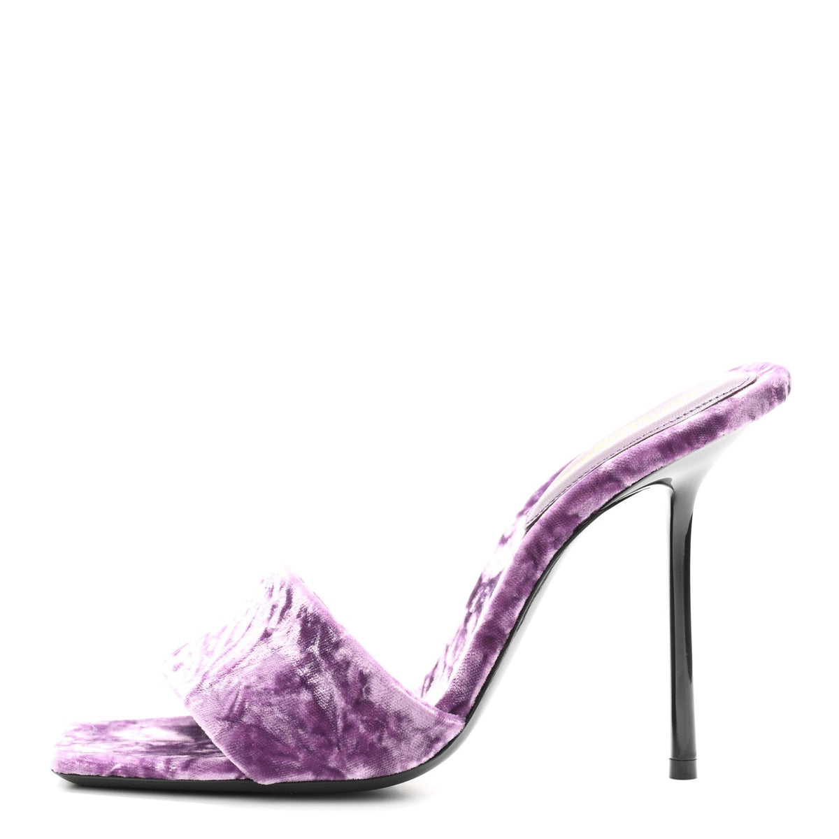 Saint Laurent Velvet Women's Baliqua 105 Mule Sandals 36 Malva