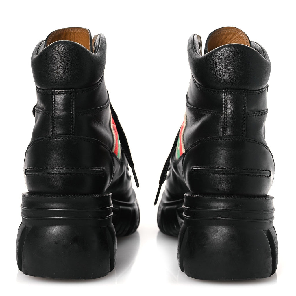 Gucci Calfskin Web Women's Interlocking G Boots 38 Black