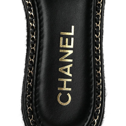 Chanel Wool Alpaca Chain CC Women's Shoes
