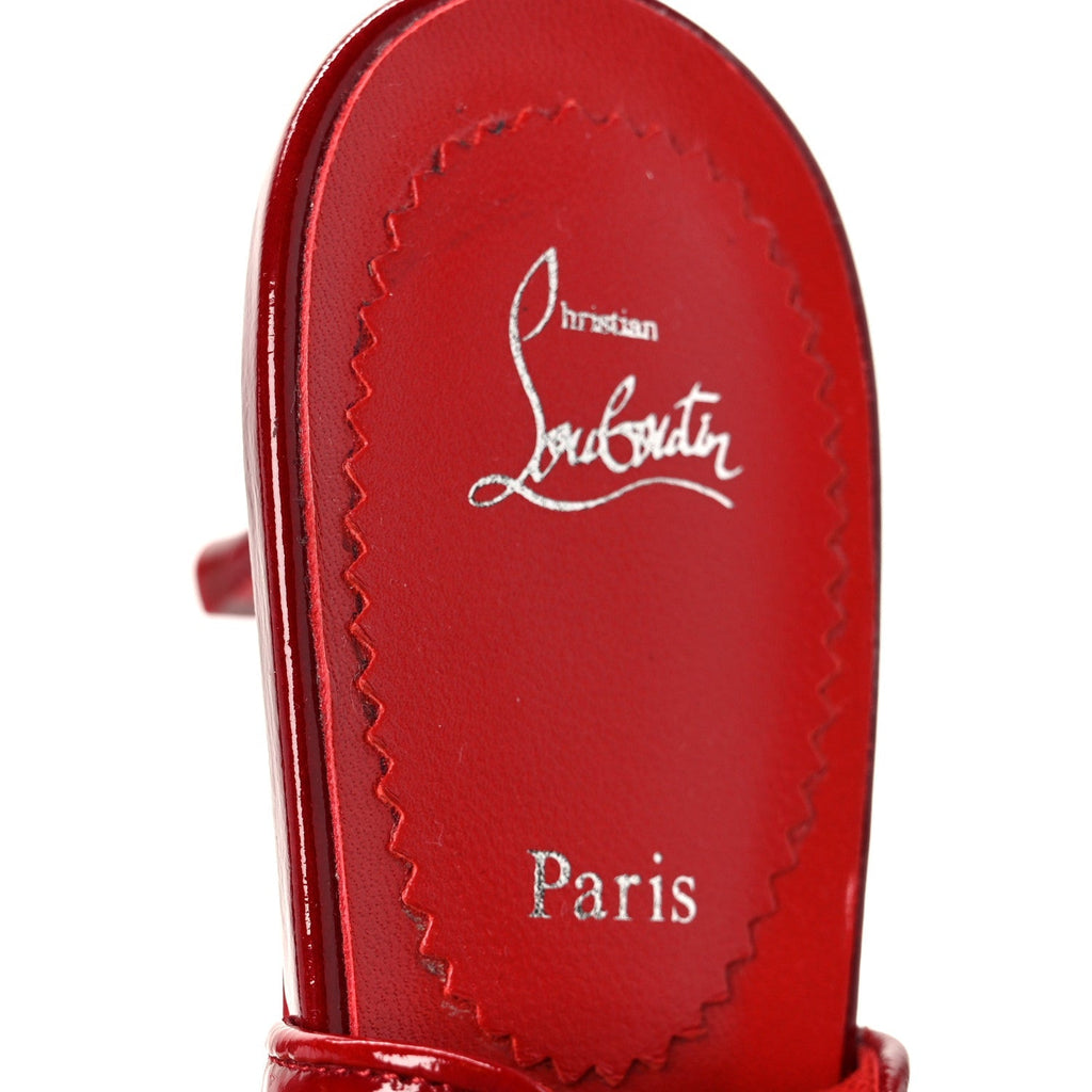 Christian Louboutin Patent Women's Vogue Sporty Kate 55 Slingback 40.5 Loubi