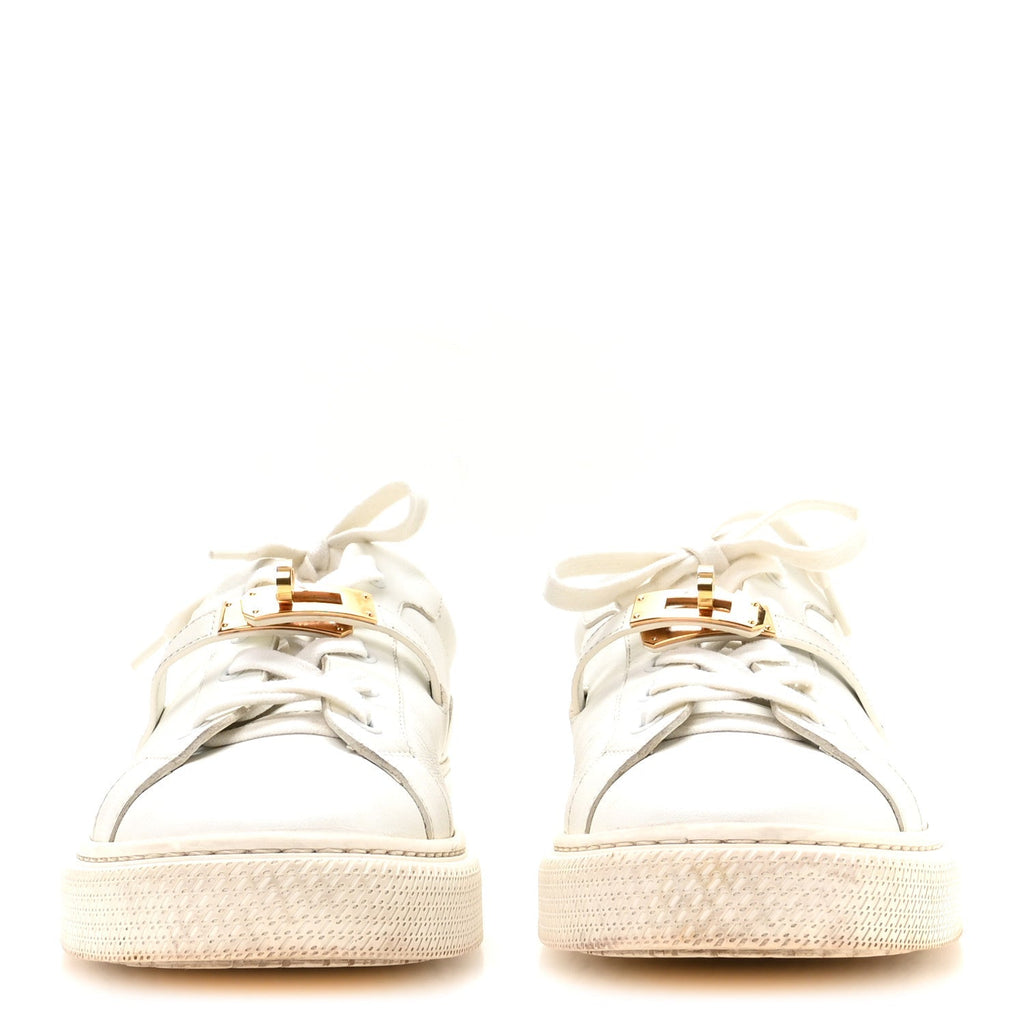 Hermes Calfskin Women's Day Sneakers 40 White