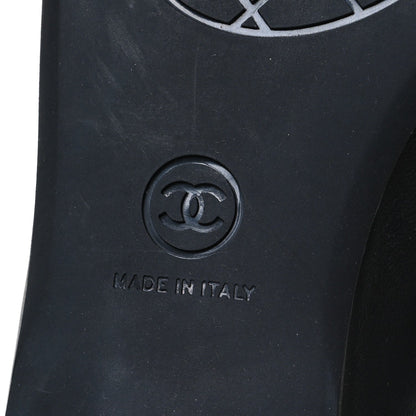 Chanel Lambskin Women's Cap Toe CC Uniform Ballerina Flats 36.5 Black