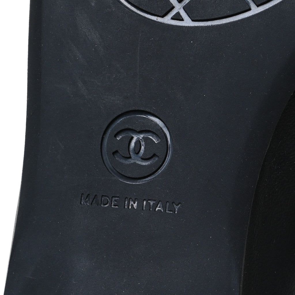 Chanel Lambskin Women's Cap Toe CC Uniform Ballerina Flats 36.5 Black