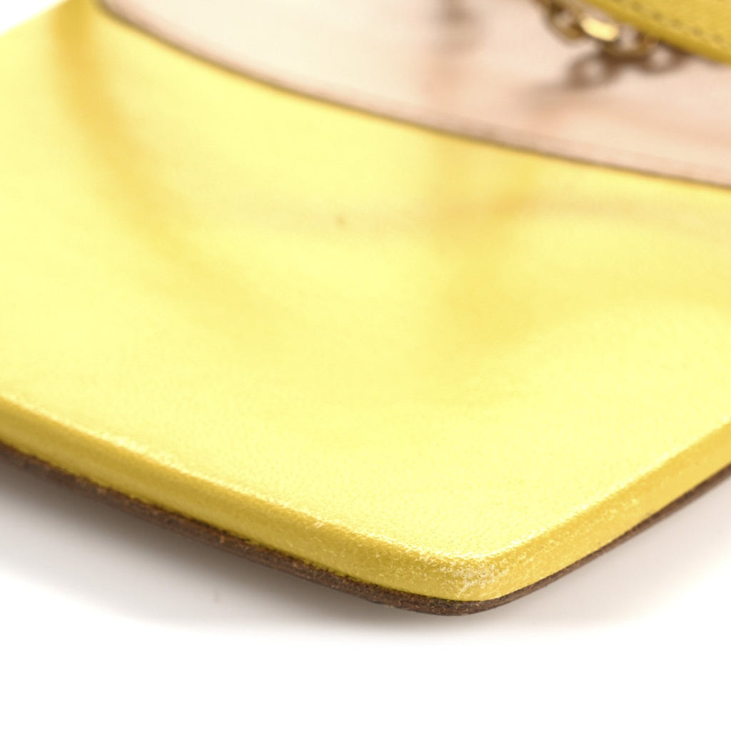 Bottega Veneta Lambskin Stretch Chain Strap 90mm Women's Sandals 41 Buttercup