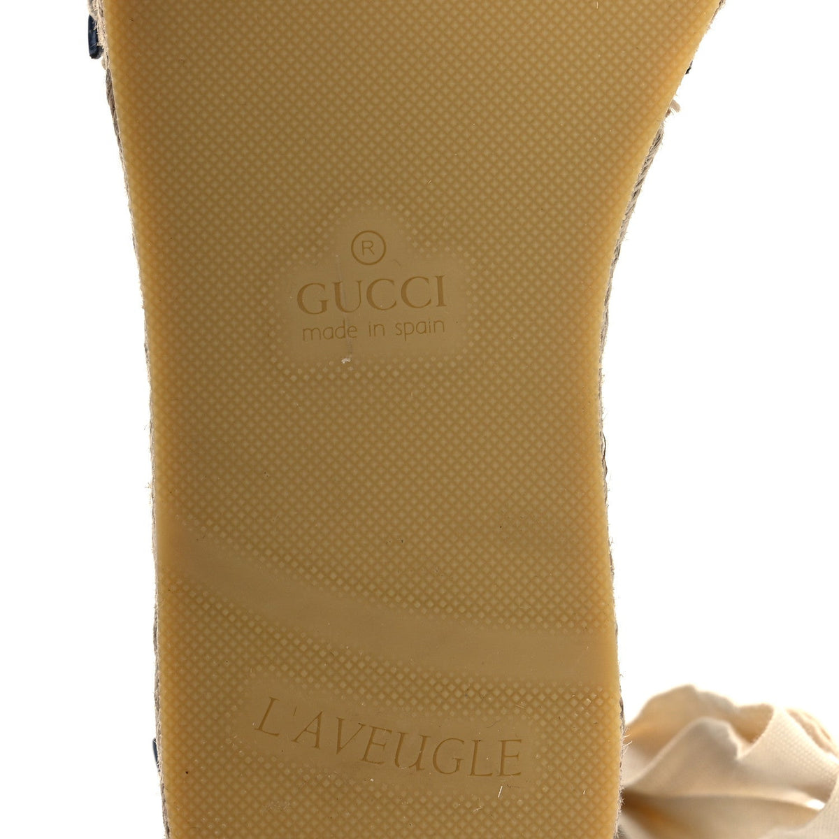 Gucci Denim Women's GG Monogram Pilar Espadrille Wedge Sandals 41 Light Blue