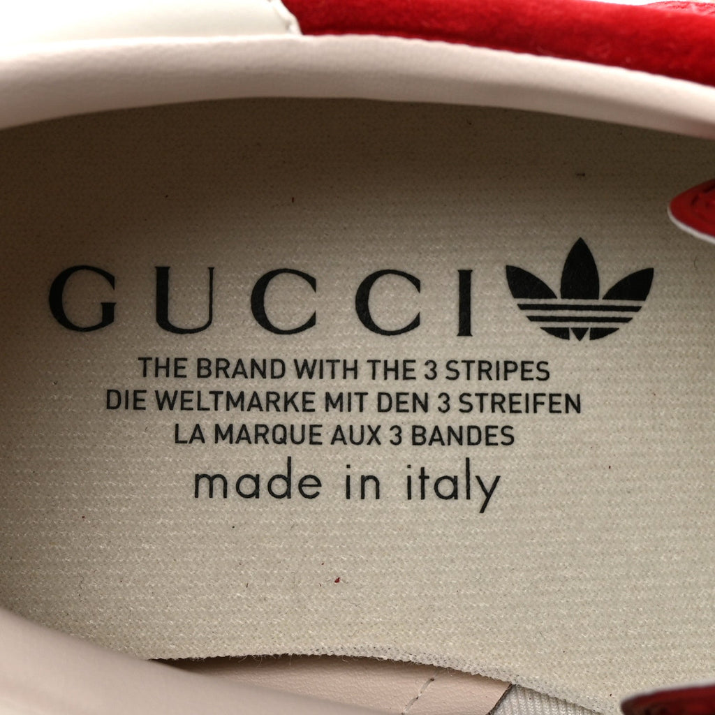 Gucci Velvet Suede Men's Gazelle Sneakers 8.5 Vulcanic Red Off White Hibiscus Red