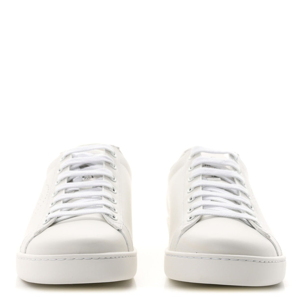 Gucci Calfskin Women's Interlocking G Ace Sneakers 38.5 White Grey Sky