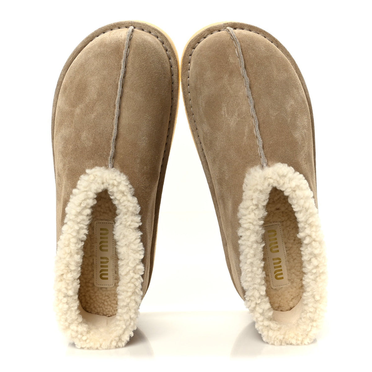 Miu Miu Shearling Suede Women's Ankle Boots 40 Deserto